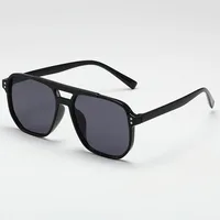 Vintage hommes femmes grandes lunettes de soleil hommes nuances carrées marque concepteur unisexe lunettes de soleil lentille noire mâle femme lunettes de soleil UV400 3