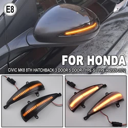 2X Dynamic Blinker LED Turn Signal Light Indicator Side Mirror Lamp For Honda Civic 8th MK8 Hatchback 3D 5D 2006 2012 FN2 FN FK