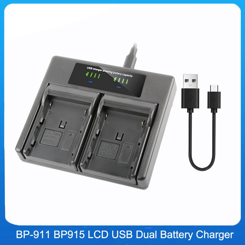 BP-911 BP915 LCD USB Dual Battery Charger For Canon GL2 XL1 GL1 Camera BP-950G BP-970G BP-945 BP-930