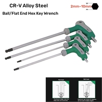 M2M2.5M3M4M5M6M8M10 T-Handle Handle Allen Wrench Long Arm Ball Head/Flat End Hex Key Wrench Home Auto Bike Hand Tool Screwdriver