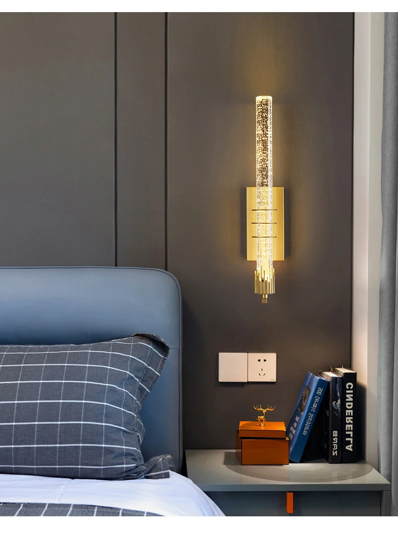 Modern Bubble Crystal Wall Lamps Indoor Lighting For Living Room Bedroom Study Background Wall Sconces Light