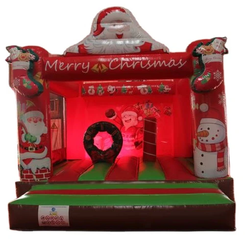 Christmas theme Backyard inflatable jumping castle bouncer Santa Claus bounce house for sale