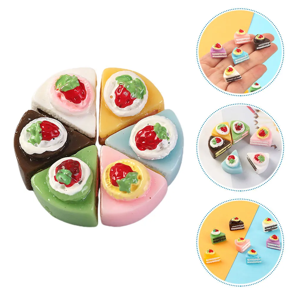 

12Pcs Tiny Cake Miniatures Compact Resin Dessert Ornament Ideal for Mini House Layout Collection Decoration Mini Dessert Model