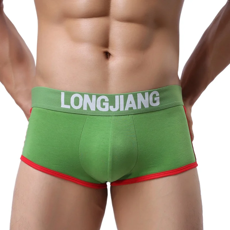 

Men's Cotton Boxers Breathable Sexy Solid Color Mid-rise Underwear Youth Fashion Bulge Comfortable Boxy Underpants Daily Trunks