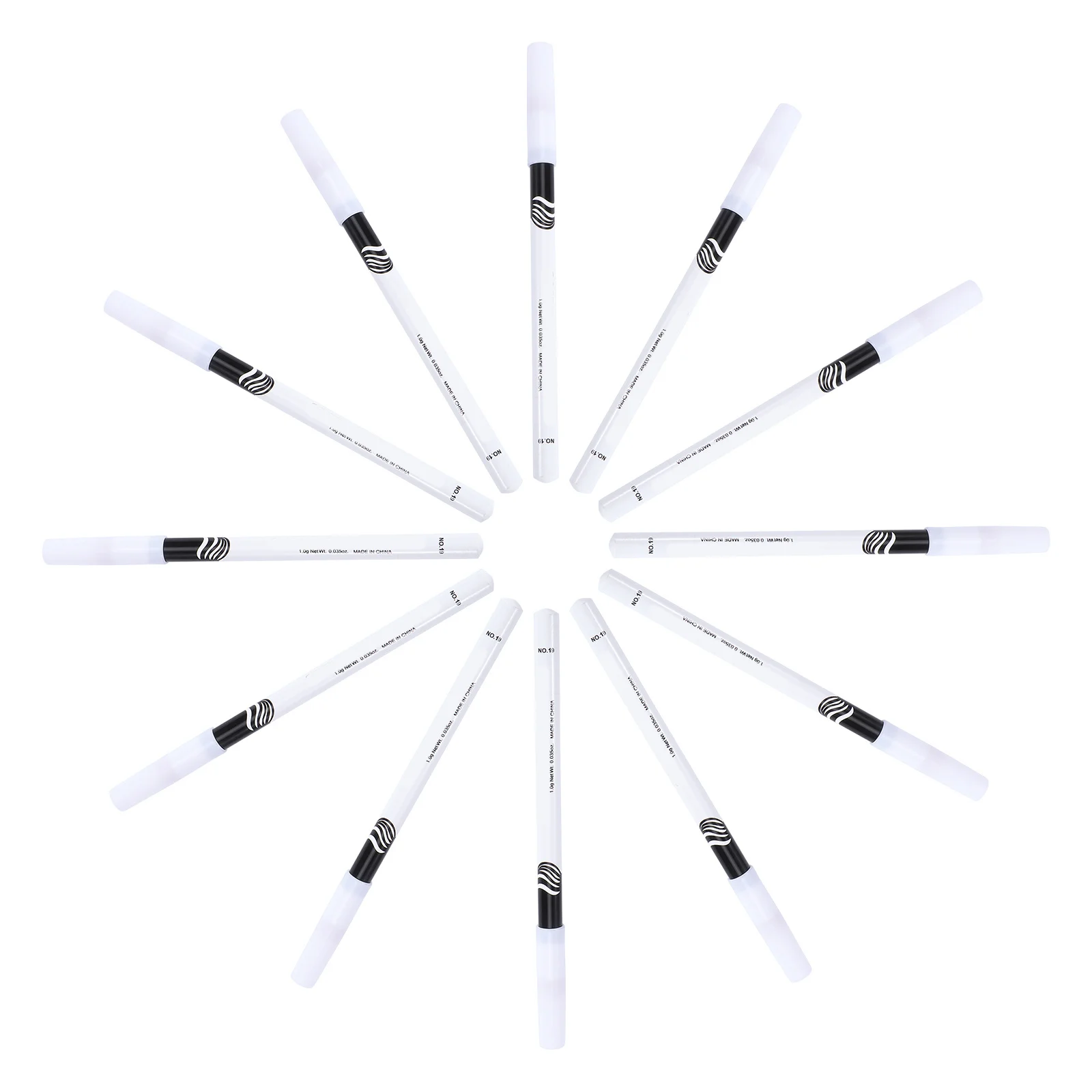 Lápiz Delineador de ojos blanco, punta fina, resistente al agua, lápiz de maquillaje de larga duración para resaltador, sombra de ojos, delineador, maquillaje de ojos de precisión, 12 Uds.