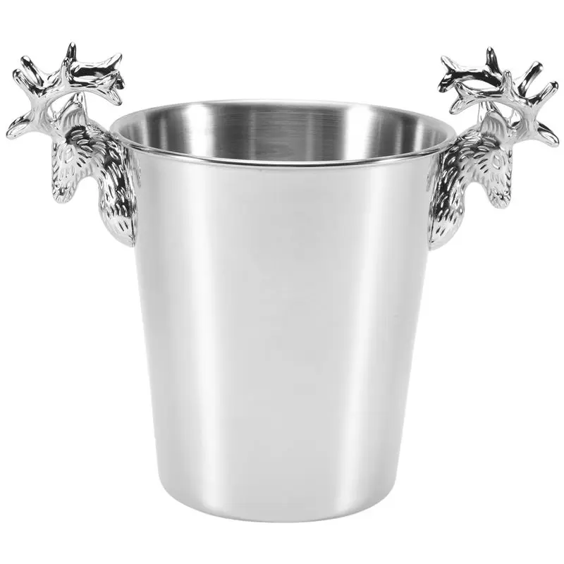 A36T-Stainless Steel Deer Head Handle,Insulated Ice Bucket,For Paties &Bar