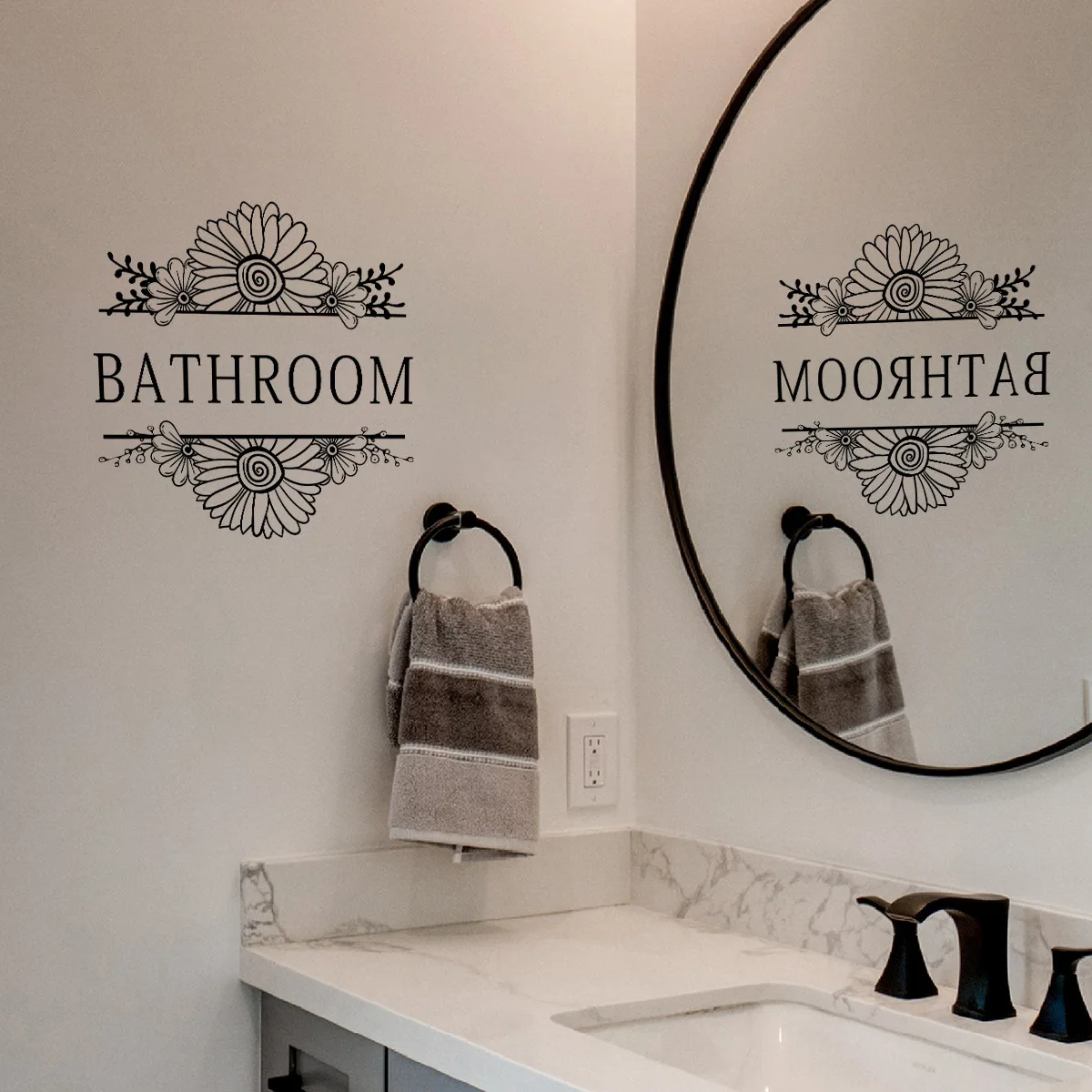 30*30cm Black English Bathroom Wall Stickers Bathroom Toilet Home Decorative Mural Wall Stickers Wallpaper Ms3121