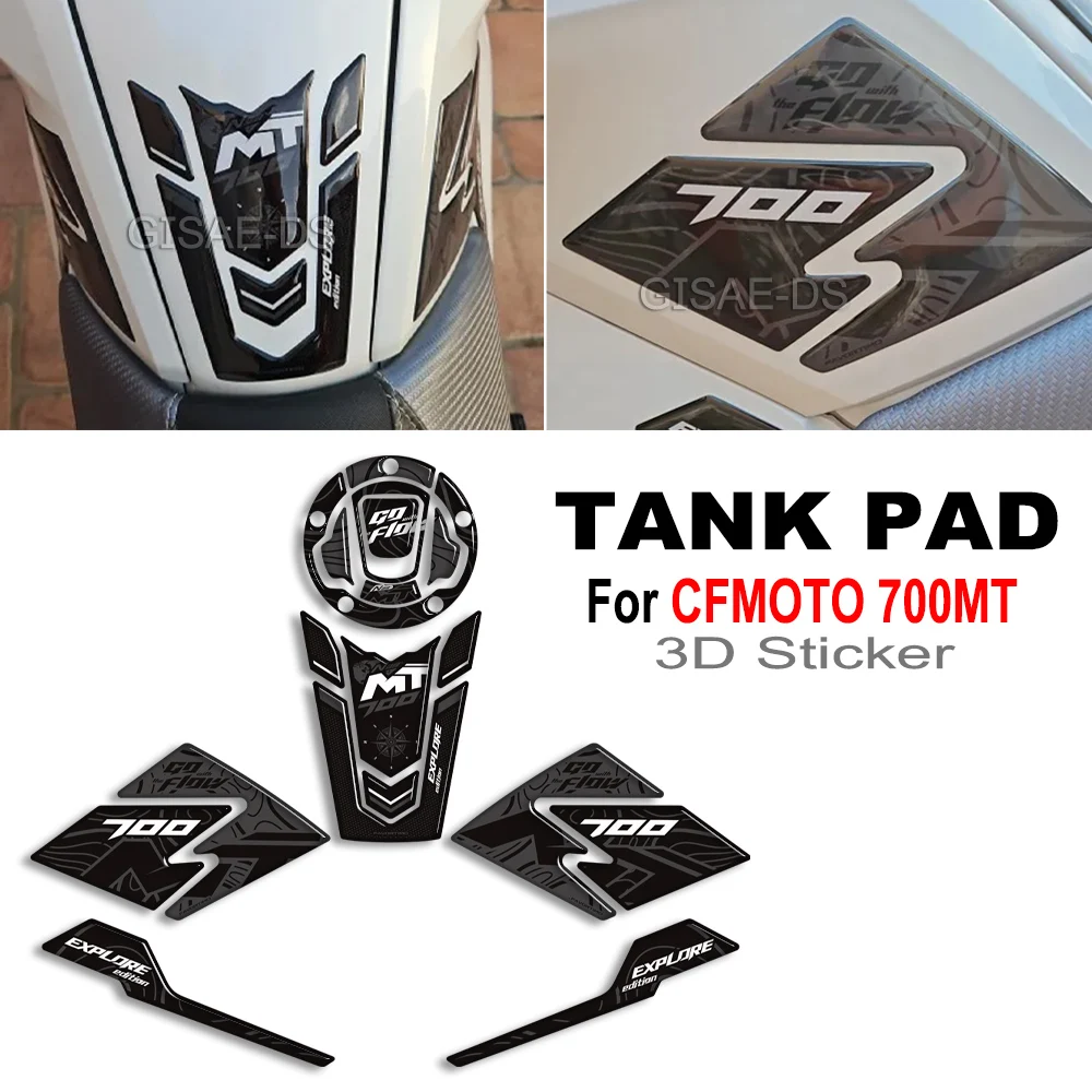 

3D Resin Tank Pad For CFMOTO 700MT 700 MT Motorcycle 2023-2025 Anti-Slip Knee Grips Protection Fuel Oil Guard Stickers Decal Kit