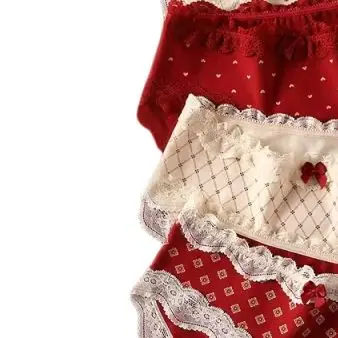 

Triangular Panties Set Pack Christmas Day Women Underwear Women's Cotton Briefs Lingerie Sexy Underpants Seamless Lace KUCLUT