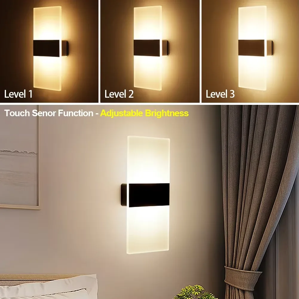 LED Charging Wall Lamp Electrodeless Dimming Body Sensing Square Wall Light USB 5V Charging Large Capacity Small Night Light