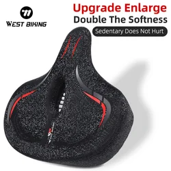 WEST BIKING Ergonomic Soft Bicycle Saddle 33cm Widen Soft Shockproof Cycling Seat Comfortable MTB Road Bike Thicken Cushion