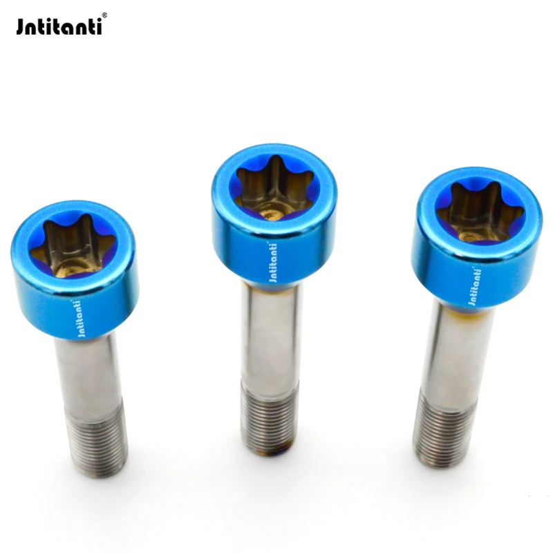

Jntitanti Gr5 titanium wheel lug bolt screw M14x1.5x35-45mm Dia28mm Torx with key for Volov Zeekr Lynk&Co car wheel