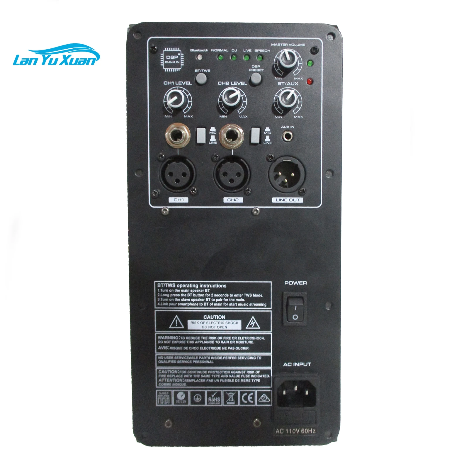 

DASN DF- 800W DSP Active Class D Power Amplifier 2 Way BT TWS Module Audio Board Used For Professional PA speakers