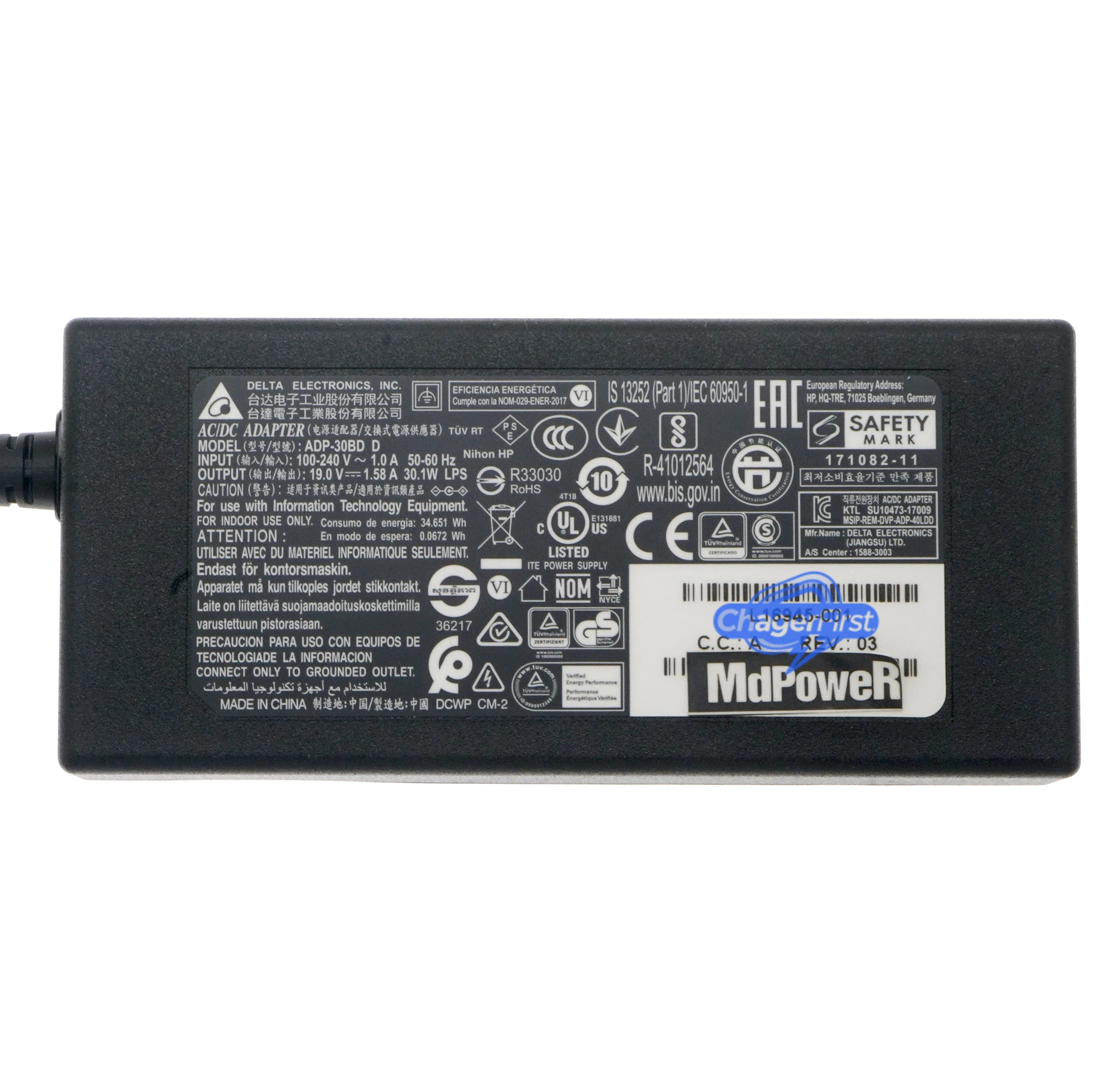 Genuine Delta ADP-30DB D 19V 1.58A 1.5A 30W 5.5*2.5mm AC Adapter Charger For AOC 238LM00013 Monitor Power Supply SUN-1900150