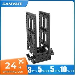 CAMVATE 15mm Dual-port Rod Clamp&Double Backboard Cheese Plates For V Mount Power Splitter Adapter Shoulder Rig 15mm Rod Support