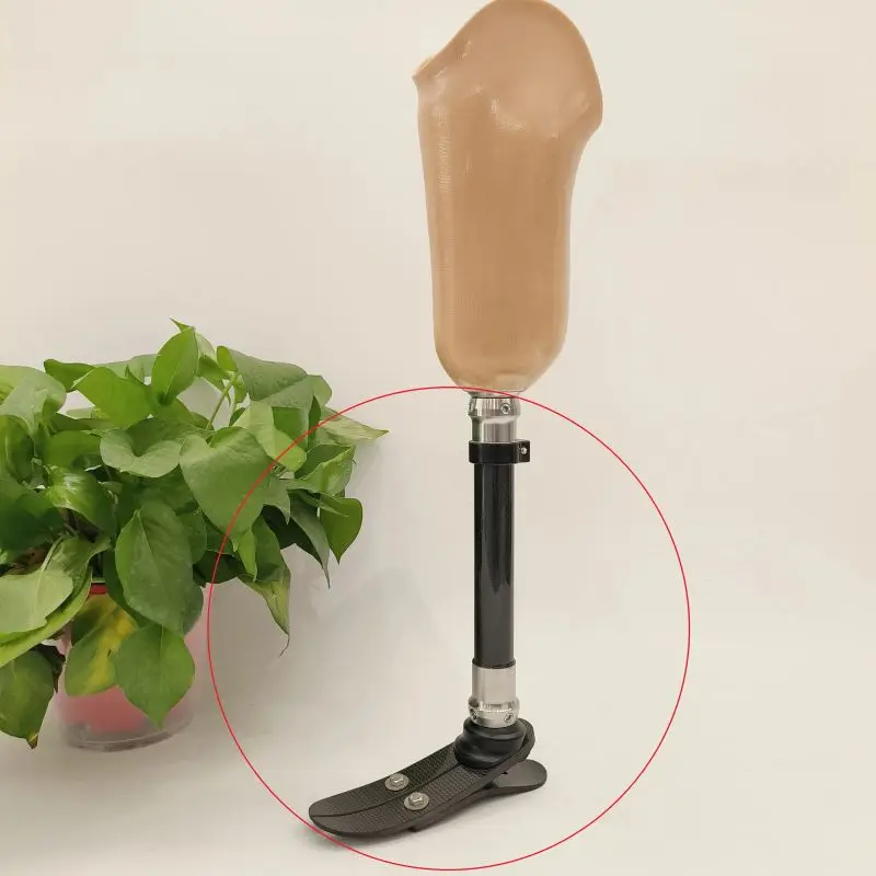 Titanium Alloy Prosthetic Leg Kit for below Knee Prosthesis with Carbon Fiber Pylon Tube 4-Prong Pyramid Adapter And Foot Plate