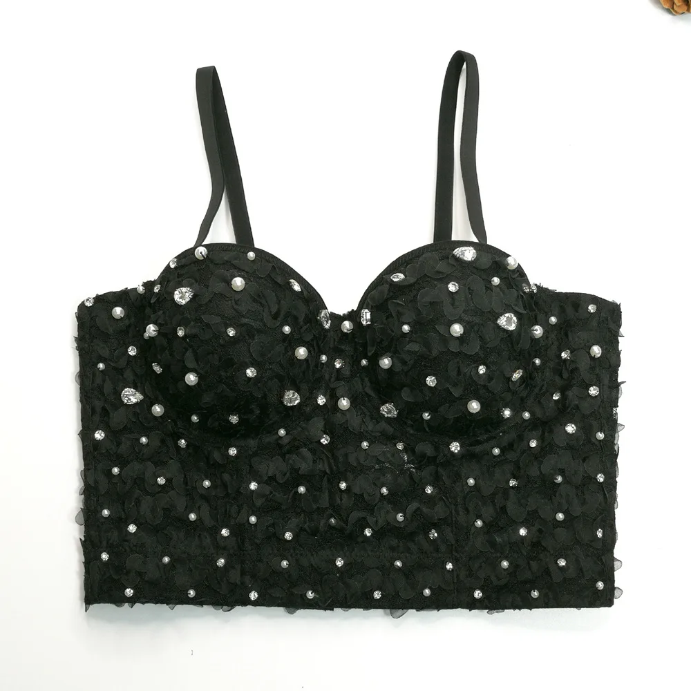 

Корсет-бюстье Fishbone Bra в стиле Pure Bath с кружевом и бисером, топ-бюстье с красивой спинкой, топ-бюстье с завязками на талии для женщин