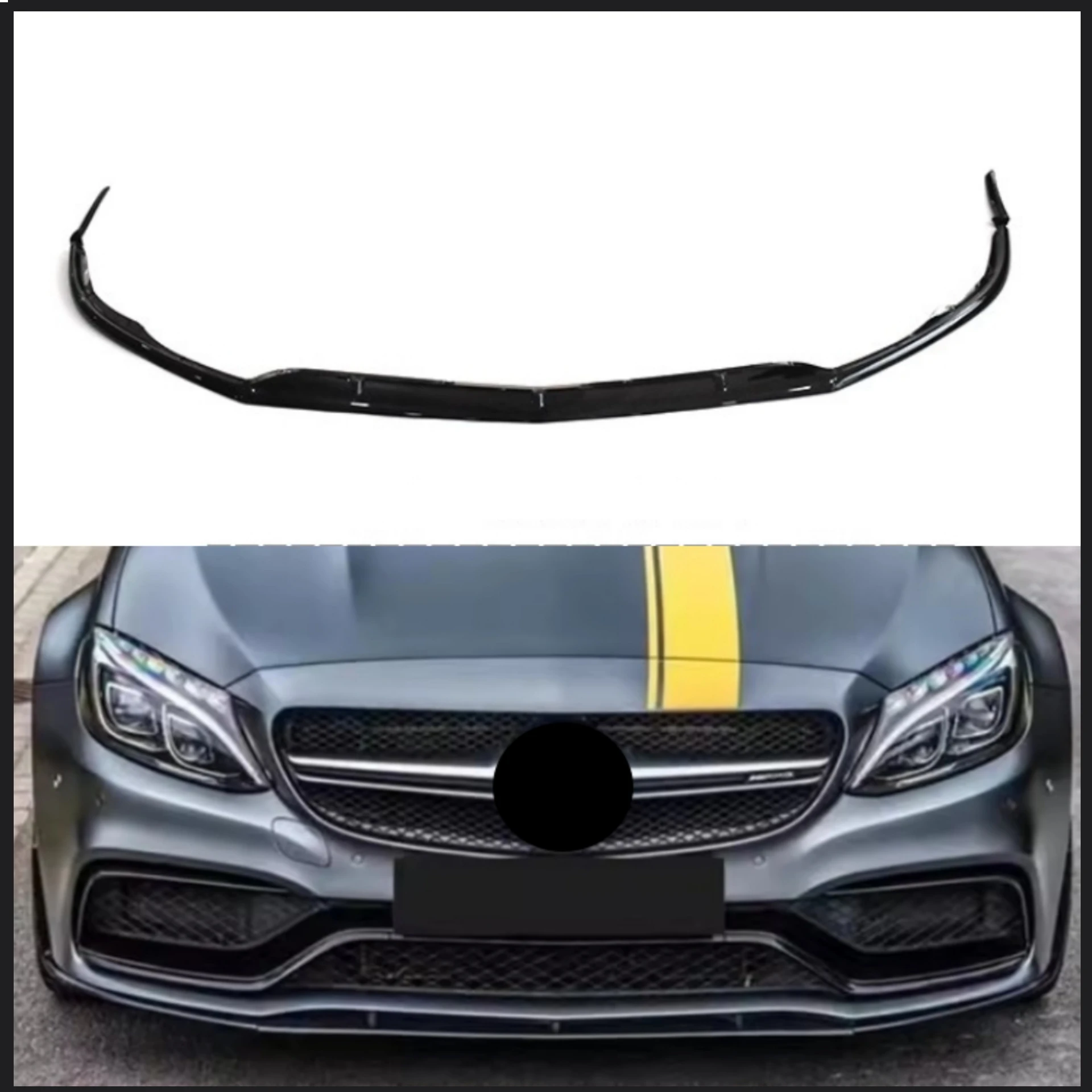 

Front Lip for Mercedes Benz C63 Four-door 2015-2022 Modified Gloss Black Front Shovel ABS Material Car Accessories