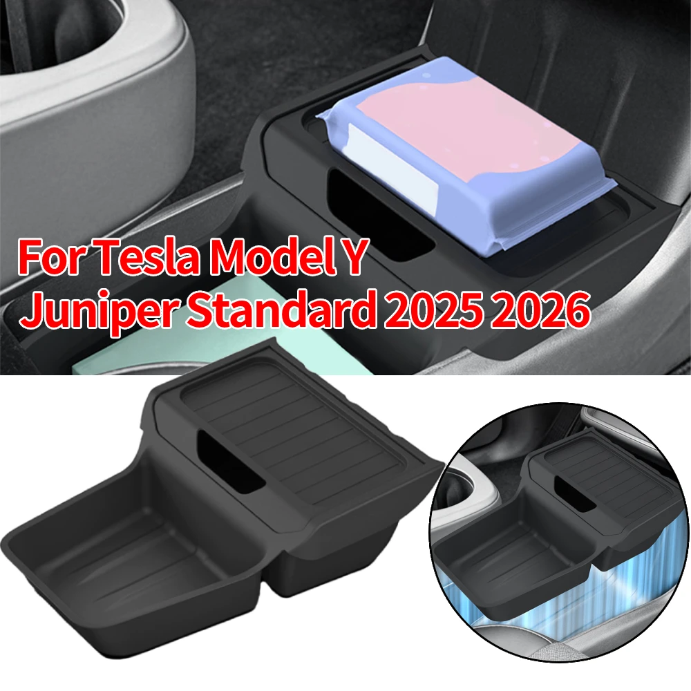 

Lower Center Console Organizer Tray for Tesla Model Y Juniper Standard 2025 2026 Center Console Lower Storage Box Car Accessorie