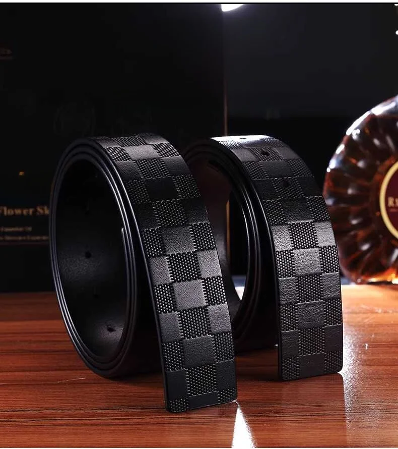 high-end-men's-leather-belt-genuine-top-layer-cowhide-no-bule-hole-punching-bla-plaid-belt-body-pants-waist-head-belt