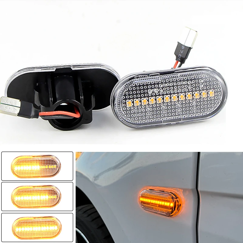 2x For Renault Clio ESPACE KANGOO LAGUNA MEGANE SCENIC 19 MASTER Dynamic Amber LED Fender Side Marker Light Turn Signal Lamp 12v