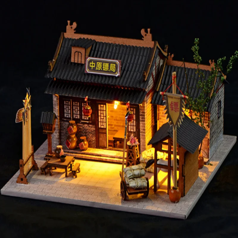 

OUZEY 3D деревянный конструктор «Агентство по сопровождению»: Сборная модель ручной работы для подростков — креативный декор для стола и подарочная коробка