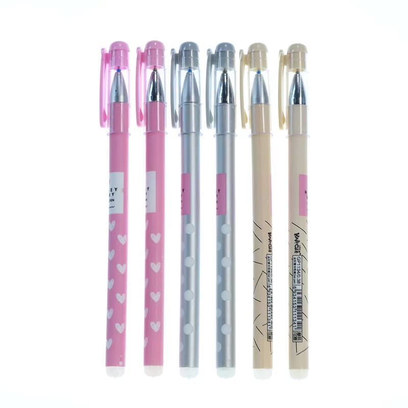 3pcs Cute Cartoon Pupils Can Wipe The Gel Pen Full Needle 0.38mm Easy To Wipe The Erasable Gel Pen Writing Quality Smooth