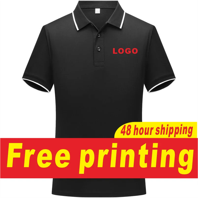 Summer short sleeved T-shirt printed with logo embroidery logo polo shirt lining personalized design shirt clothes
