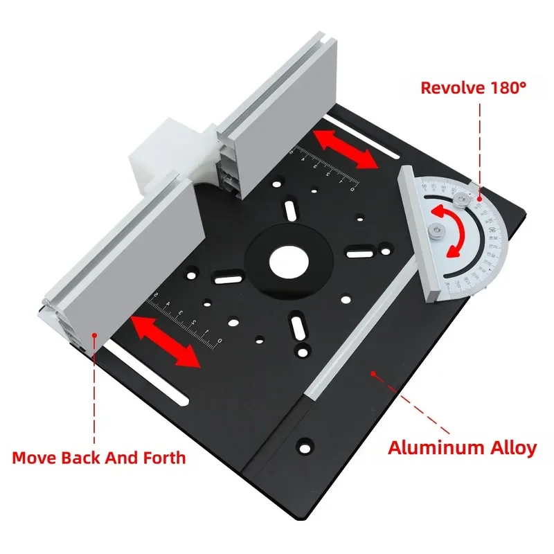 S8-2 Woodworking Aluminum Alloy Flip Chip Board Bakelite Milling Table Micro Table Panel Backer Push Ruler Trimming Machine