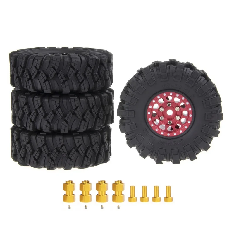 

B78B-4Pcs 62X21mm 1,0-дюймовый металлический обод колеса с бисером, набор шин для 1/18 1/24 RC гусеничного автомобиля TRX4M Axial SCX24 AX24 FCX24