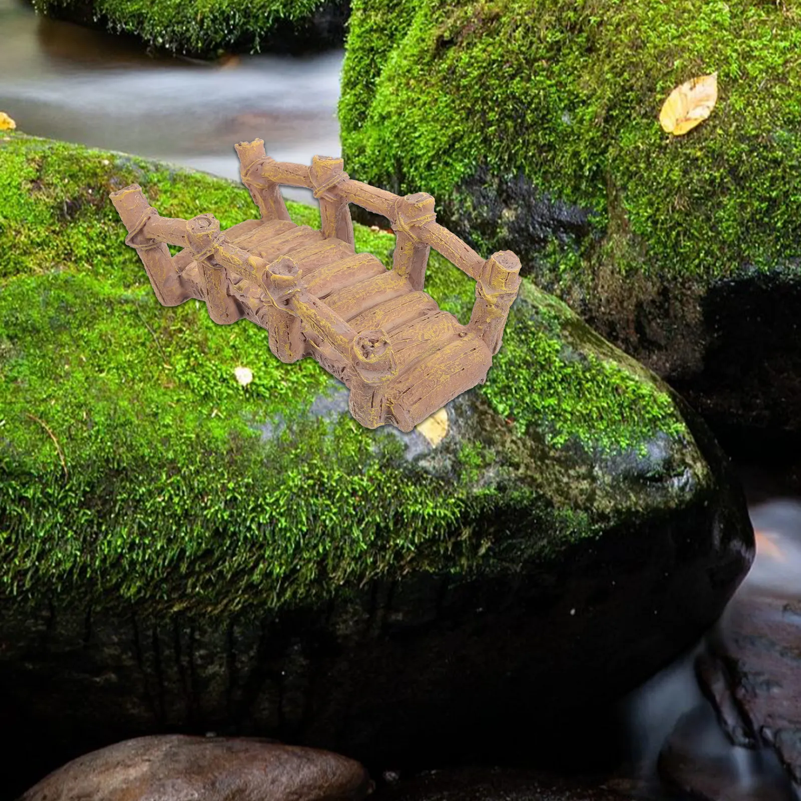 Miniature Wood Bridge Small Resin Micro Landscaping Bridge Decor Garden Yard Decoration Sand Table Prop Yard Decor