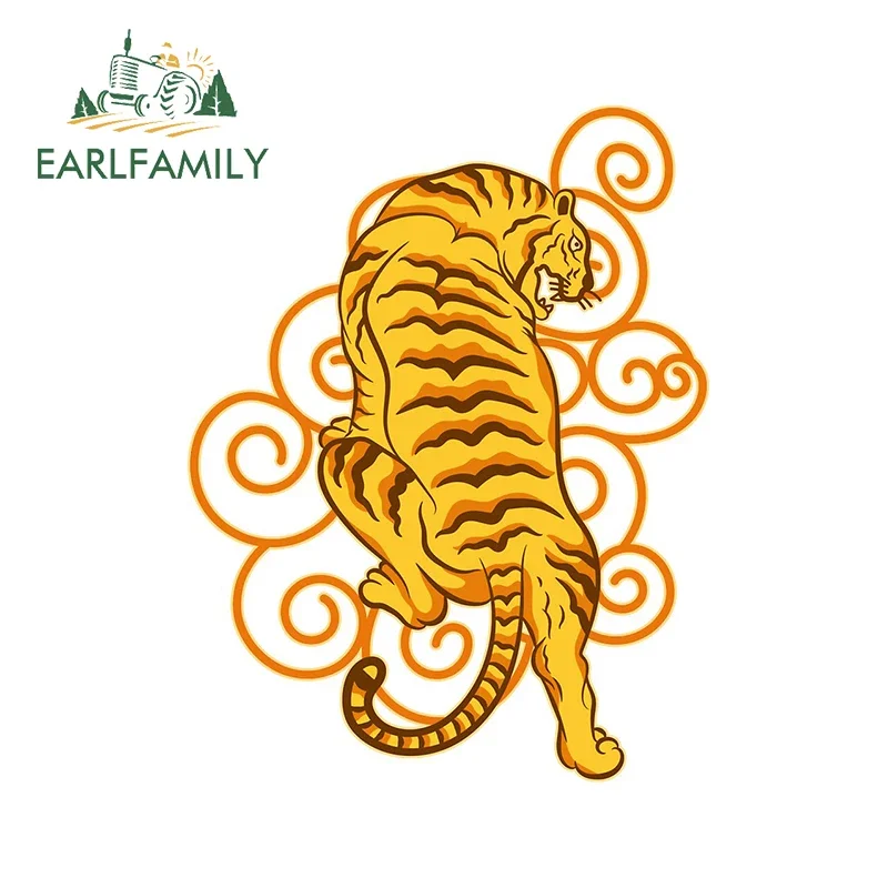 

EARLFAMILY 13cm x 9.9cm for Japanese Golden Tiger Car Stickers Vinyl Decal Surfboard Windows RV Scratch-Proof Funny Car Sticker
