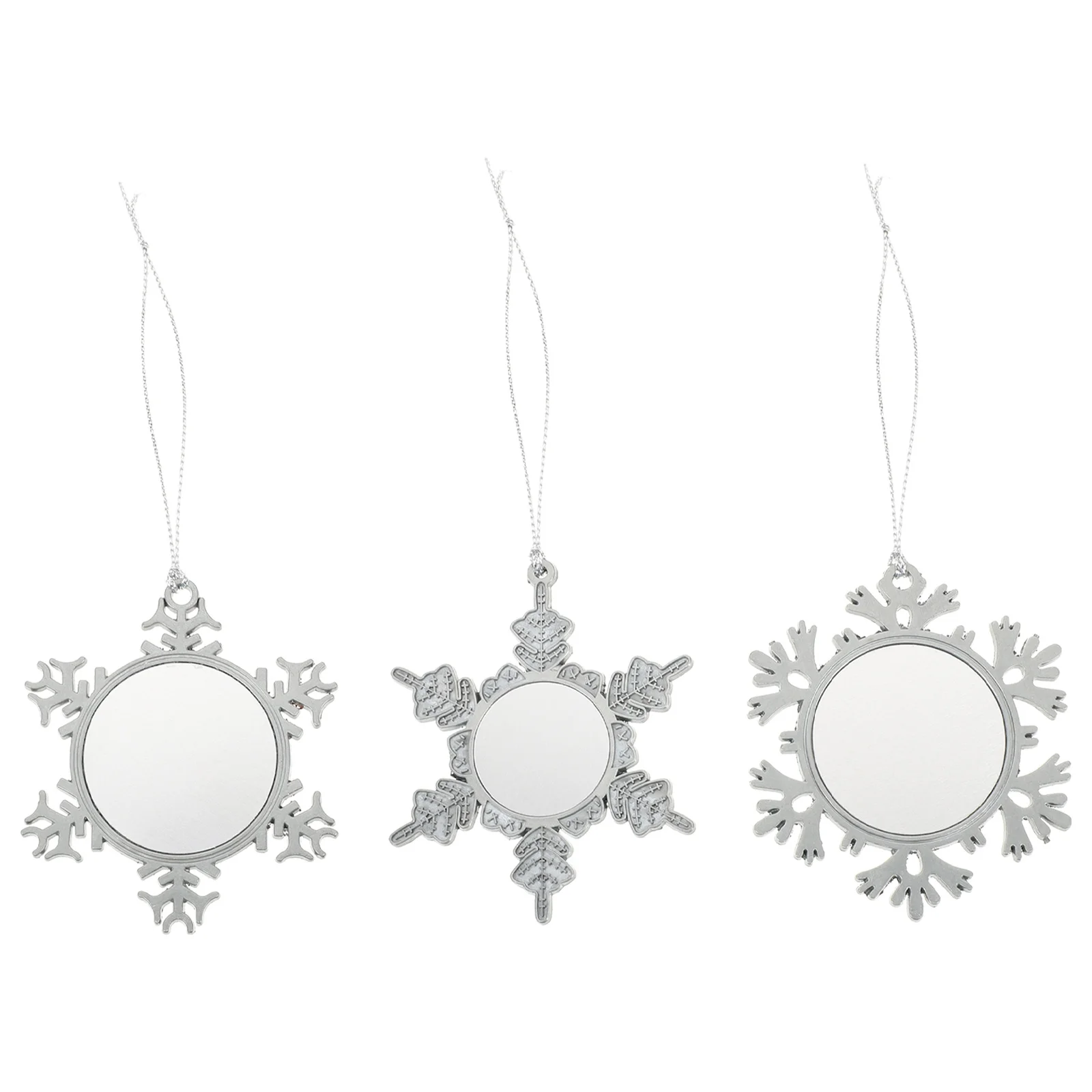 

3Pcs Christmas Tree Snowflake Ornaments DIY Sublimation Pendants Hanging Xmas Decorations Holiday Party Decor Xmas Tree Pendant