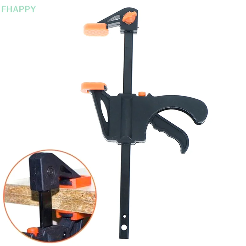 Clip fijo de 4 pulgadas, barra de carpintería, abrazadera F, agarre de liberación de trinquete, herramienta de carpintero manual DIY, abrazadera para proyectos de pegado