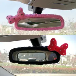 Rearview Mirror Cover Cute Car Interior Decoration Car Reversing Mirror Cover Decoration Cartoon Butterfly Knot