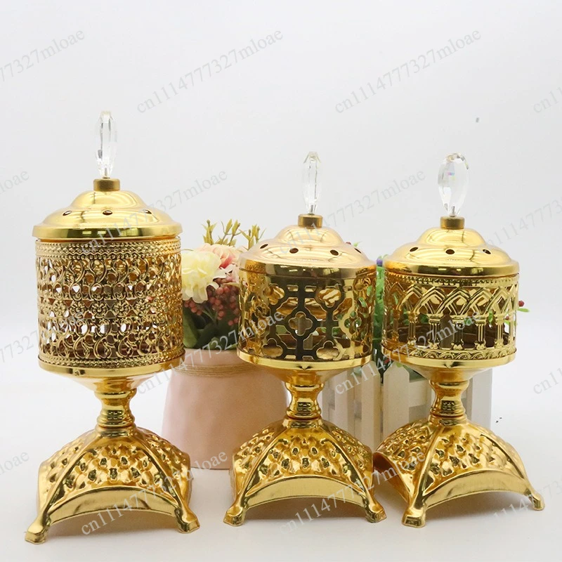 Home simple and fashionable incense burner ornament, creative metal sandalwood box aromatherapy burner, hotel decoration