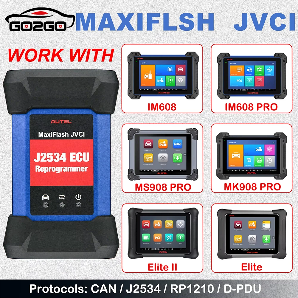 

Инструмент программирования ЭБУ Autel MaxiFlash JVCI J2534 работает с IM608/IM608PRO для программирования ЭБУ и удобной связью на ПК