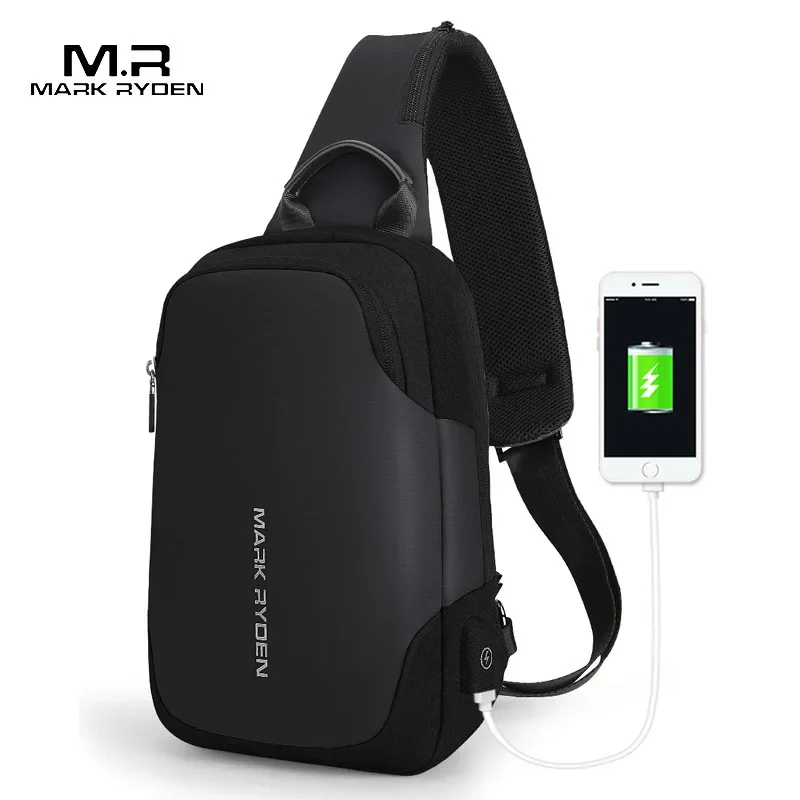 

Mark Ryden Chest bag Anti-thief Crossbody Bag Waterproof Men Sling Bag Fit 9.7 inch Ipad Fashion Shoulder Bag Messenger Bags