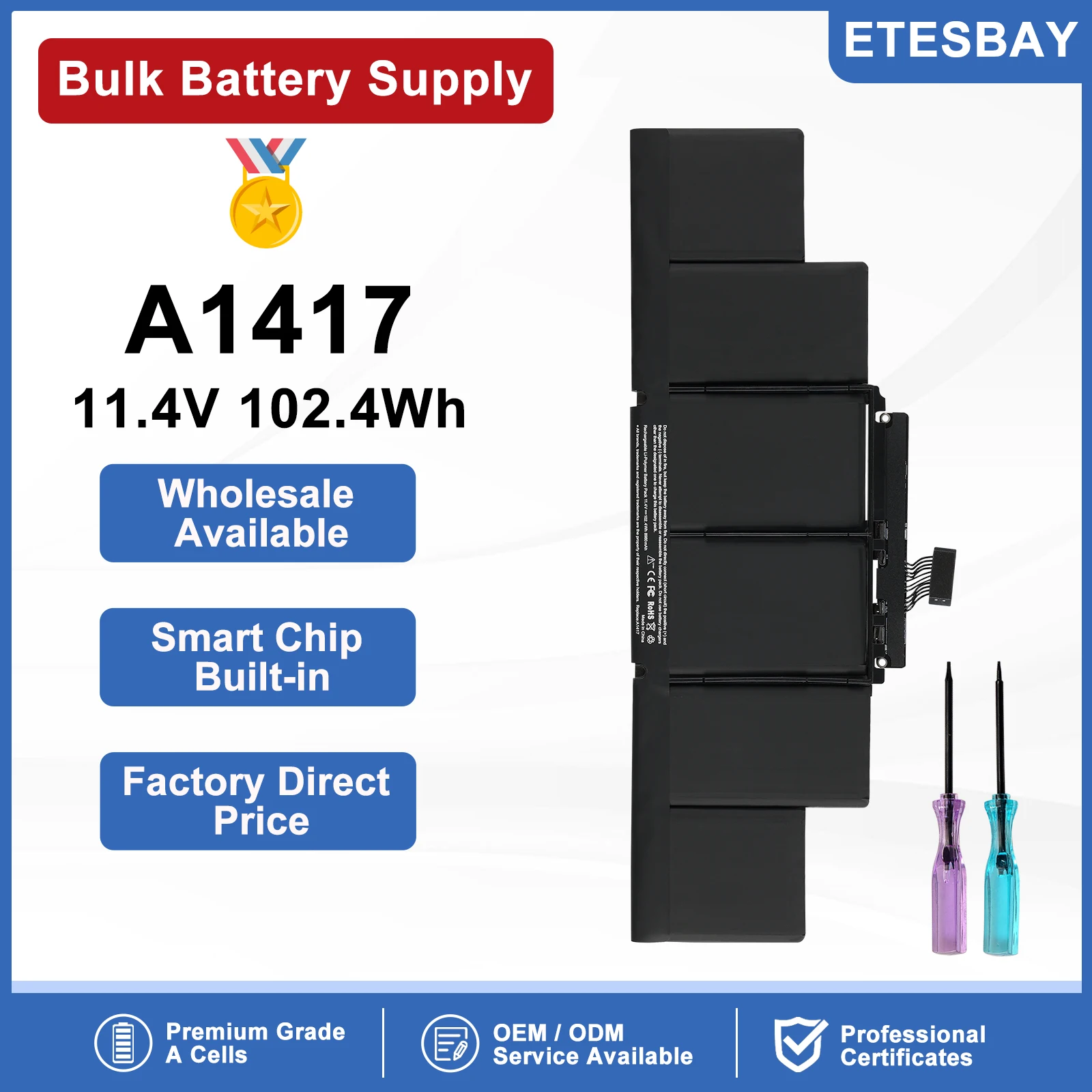 ETESBAY A1417 Laptop Battery for Apple MacBook Pro 15