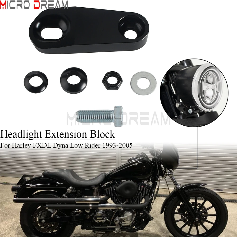 

Motorcycle Headlight Extension Block 1.3 inch-2.6 inch Headlamp Bracket Relocation Kits For Harley Dyna Low Rider FXDL 1993-2005