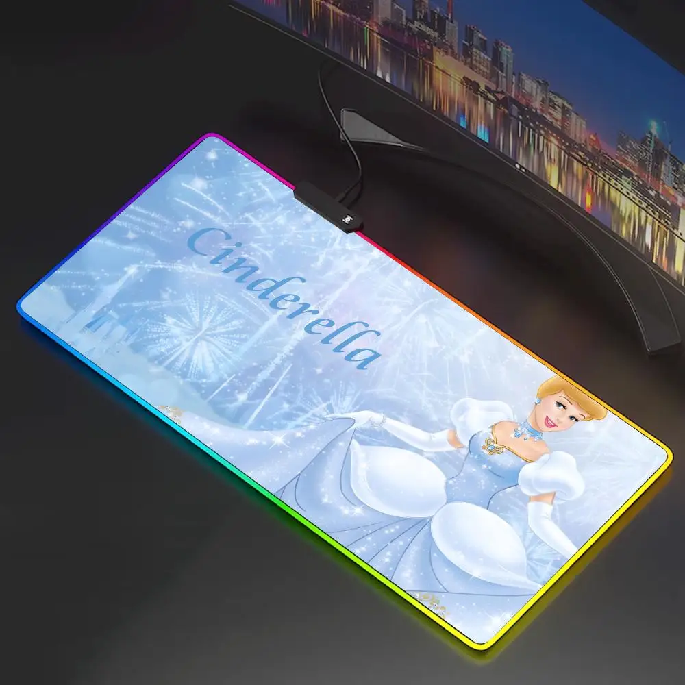 Cinderella Mouse Pad Mouse Pad With Backlight Deskmat gaming mouse Anime Mousepad PS4 Gamer Desk Computer Mouse Pad