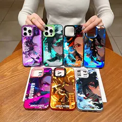 Cool Anime Demon Slayer Phone Case For iPhone 16 15 14 13 12 11 Pro Max X XR XSMAX 8 7 Plus Candy Matte Shockproof Back Cover