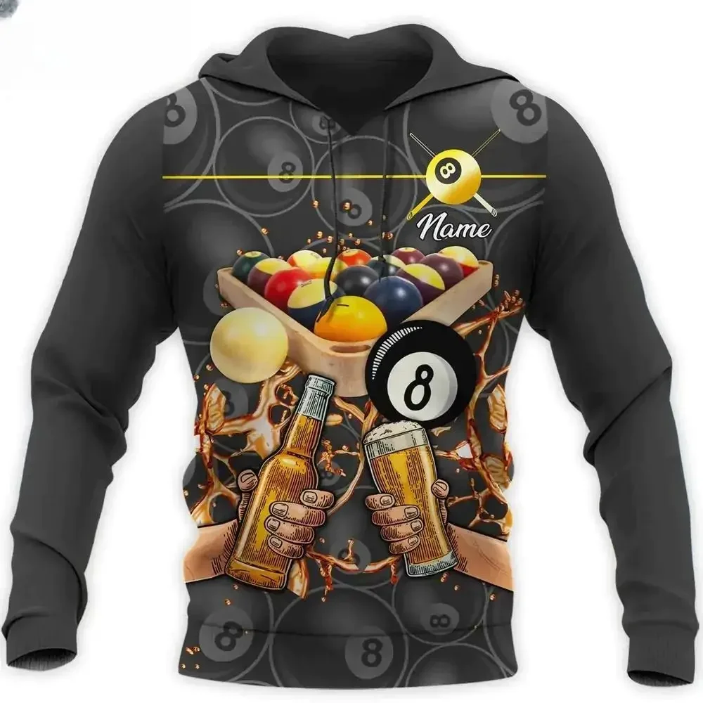 Supercool Mechanic Beer Billiards Skull Men\' Hoodie Sweatshirt 3D Print Fashion Autumn And Winter Casual Coat Unisex Oversized C