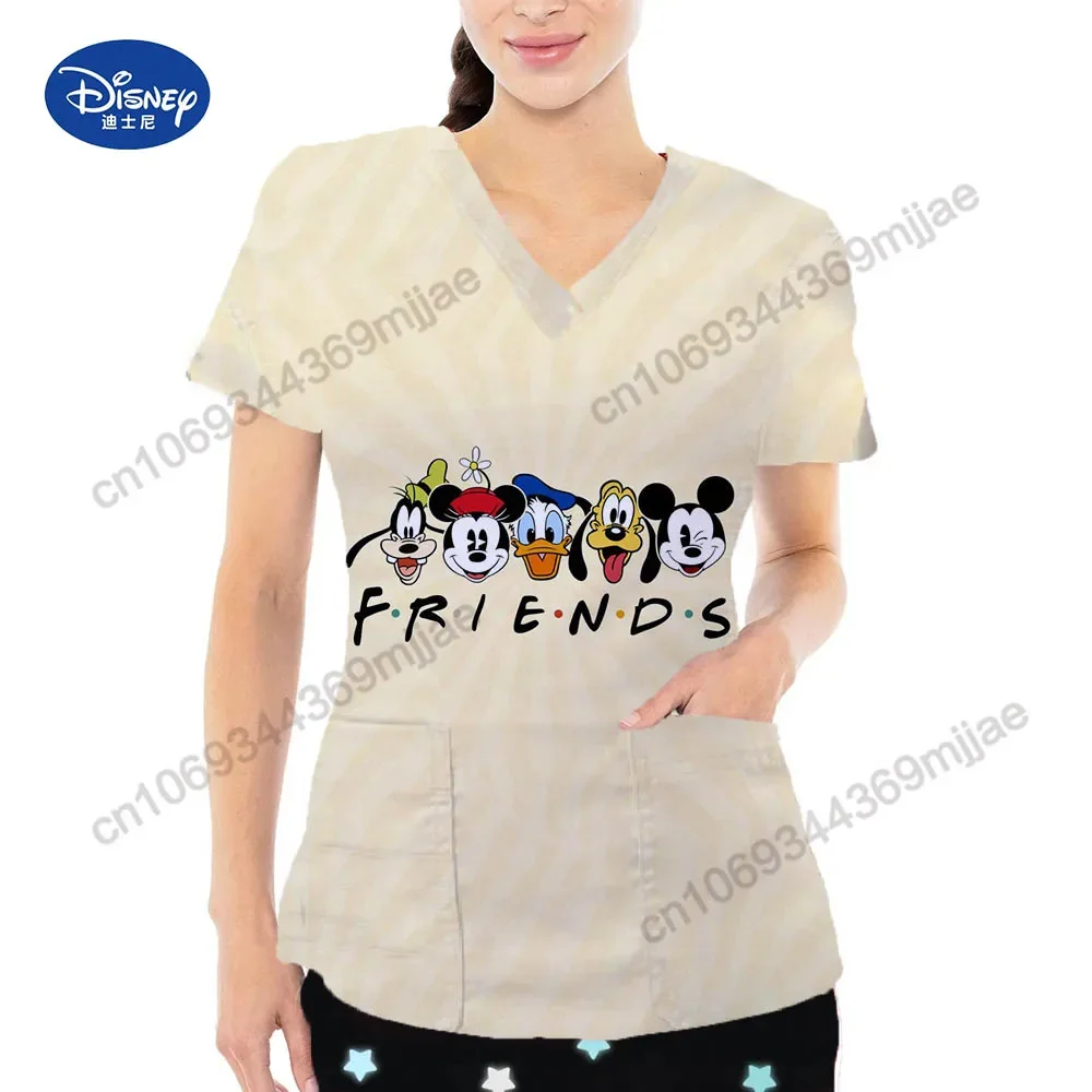 Nurse Uniform Crop Top Y2k Tops V-neck Anime Tshirt Casual Wear Women's -shir T Shirts and Blouses Free Shipping Woman Clothes