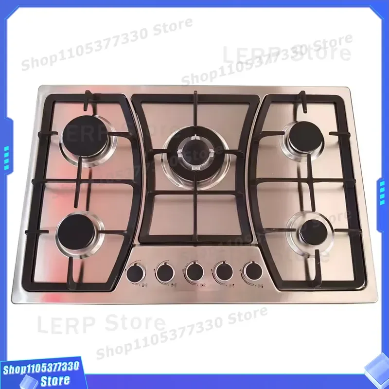 5 Burner Gas Stove Stainless Steel Kitchen Cooktop 34 Inch NG LPG Hob for Home Cooking Appliance Wholesale Factory Direct