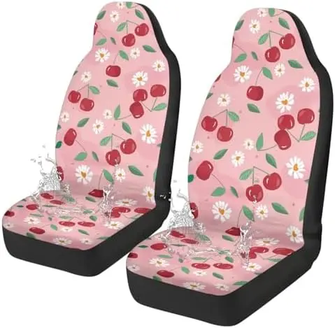 

Cute Cherry Car Seat Covers - Non-Slip Auto Seat Protectors for SUV, Truck, Sedan, Van - Vehicle Accessories