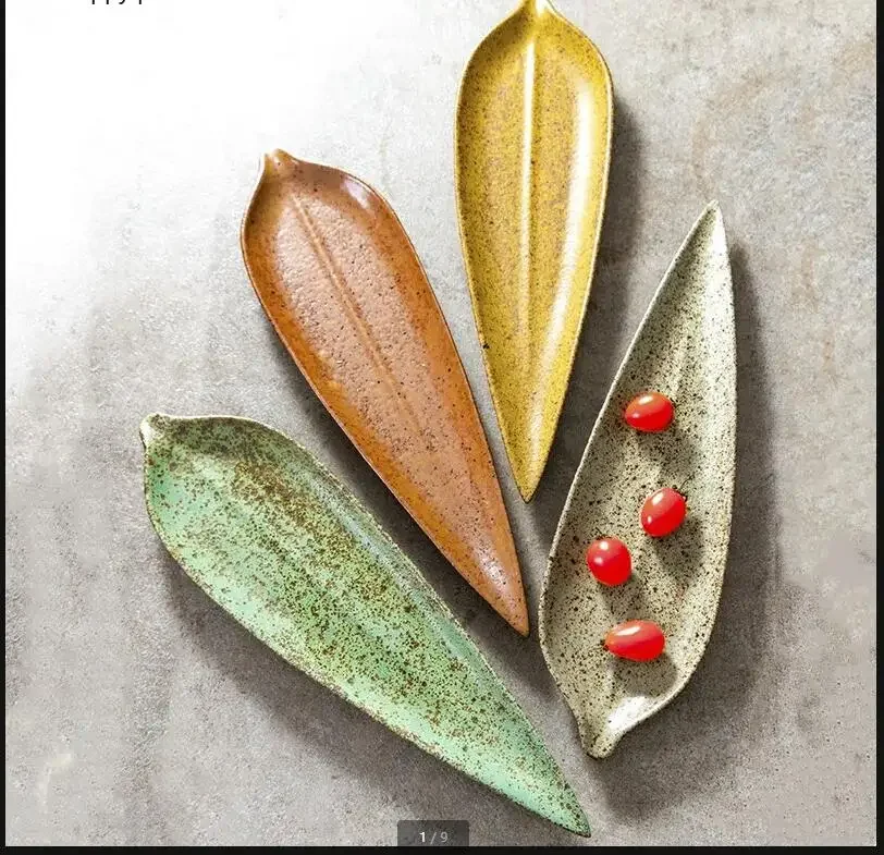 

Irregular Leaf Tray Ceramic Plate Dinner Plates Sushi Plate Dish Fruit Tray Bowl Snack Tray Dessert Plates Cake Pan Tableware