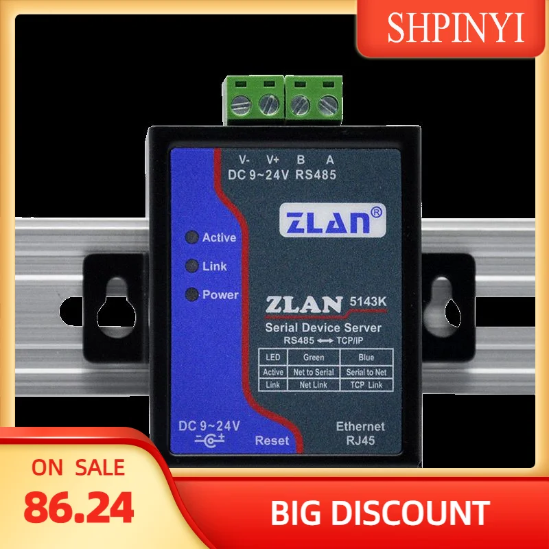 Serial Port Server RS485 to Ethernet Port TCP/IP to Serial Port Module Modbus Gateway MQTT Communication JSON ZLAN5143K