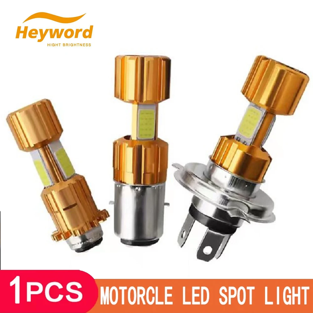 H4/P15D/BA20D 18W LED 3 COB Motorcycle Headlight Bulb 3000LM 6000K Hi/Lo Beam Light