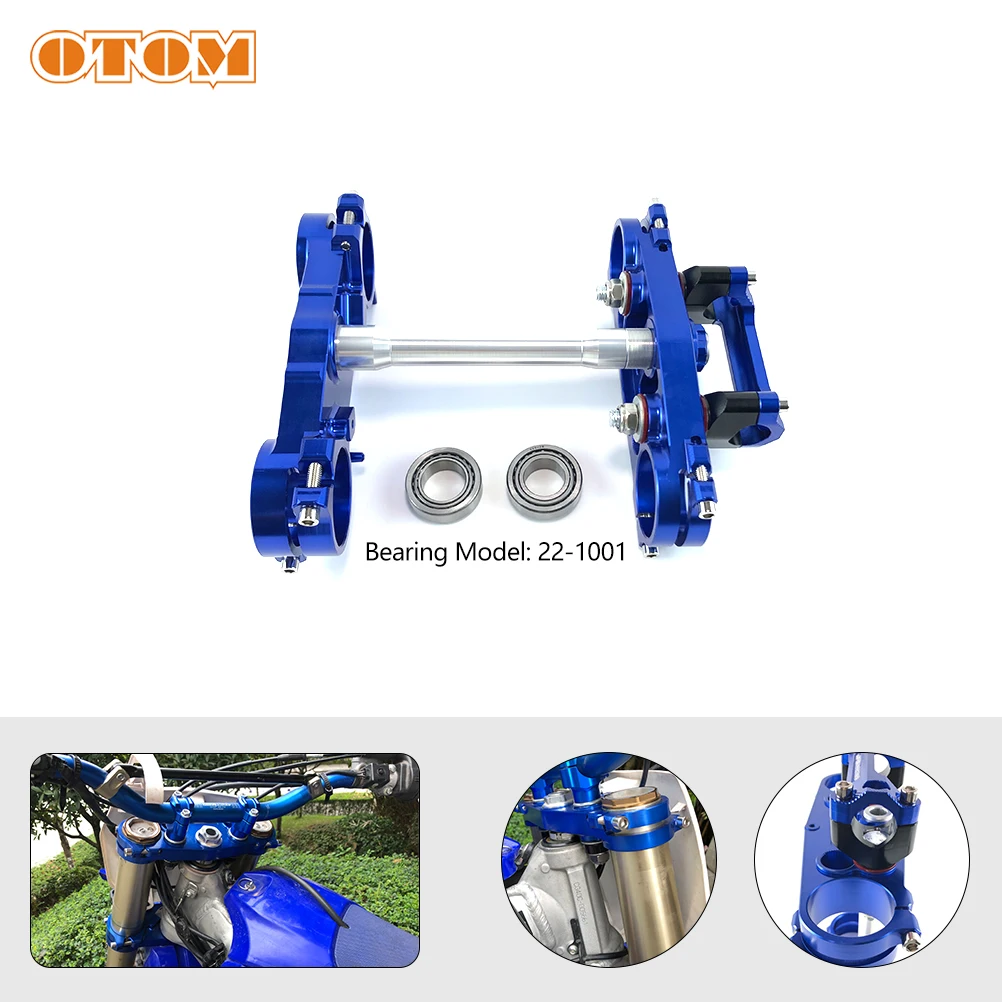 OTOM CNC Upper Lower Triple Tree Clamps Steering Stem Handlebar Riser Mount Clamp For YAMAHA YZ250F YZF Steering Column Assembly